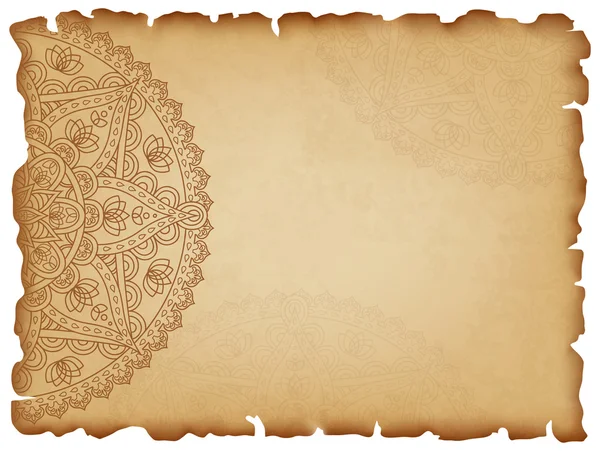 Mandala ile eski kağıt arka plan — Stok Vektör