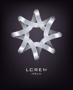 sekiz köşeli yıldız logo tasarım şablonu
