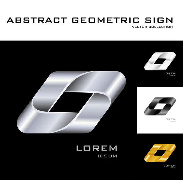 geometrik işareti logo tasarım şablonu siyah beyaz altın gümüş