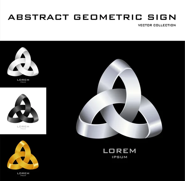 Abstrakte Logo-Design-Vorlage weiß schwarz silber gold — Stockvektor
