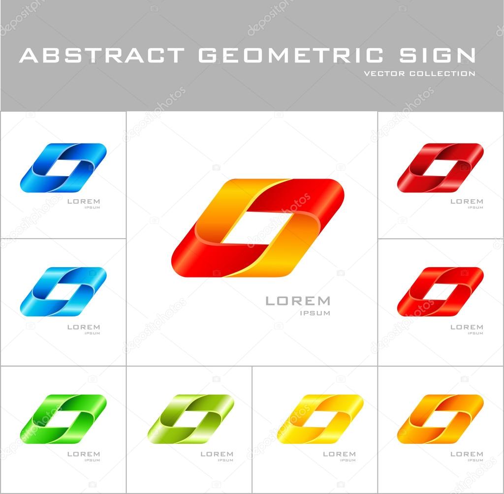 Geometrical sign logo design template