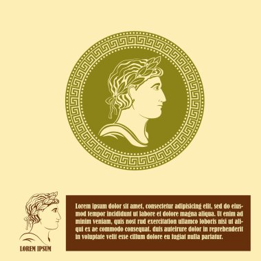 Antiqua profile of man logo design template clipart