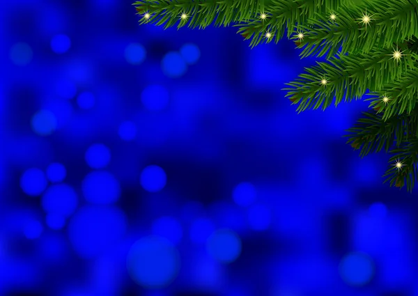 Blue background with fir branch — Stock vektor