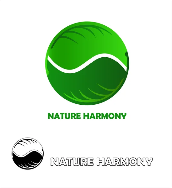 Nature harmony logo design template — Stok Vektör