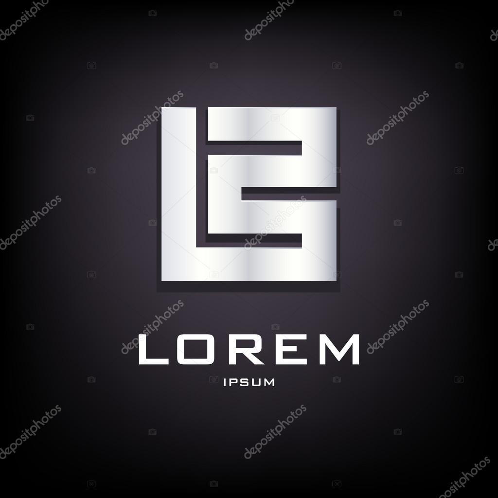 Conceptual sign of letter B logo design template. Corporate icon such as logotype. Silver geometrical sign stylized letter B. Vector.