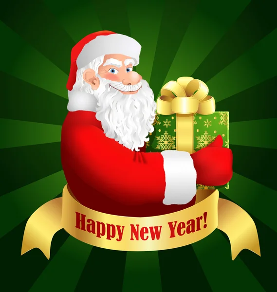 Santa Claus Happy New Year — Stock Vector