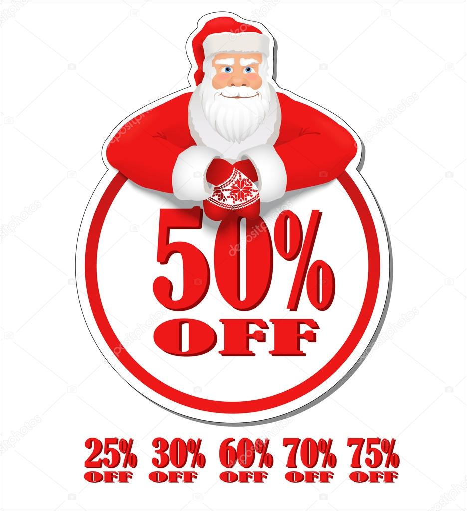 Santa Claus discount label