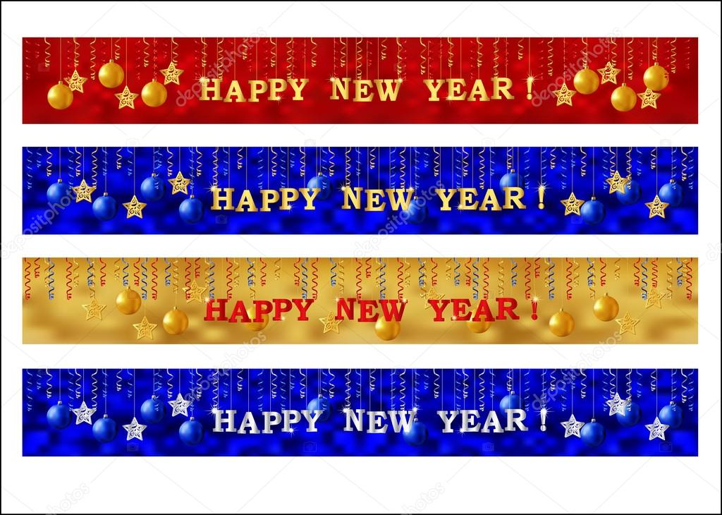 New Year web banner set