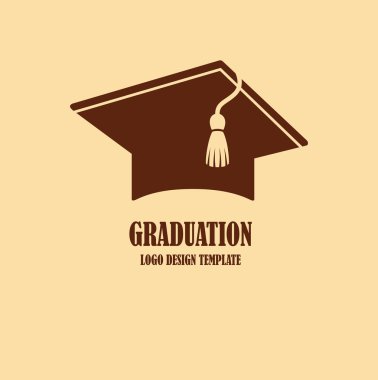 Graduation cap logo design clipart