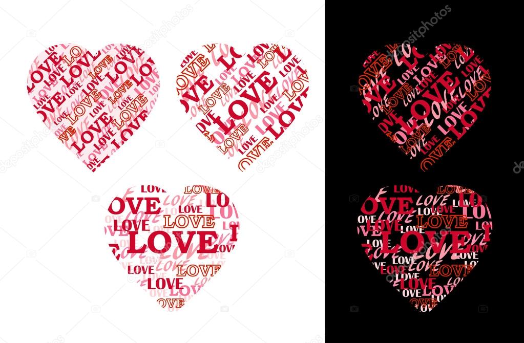 Heart made of lettering