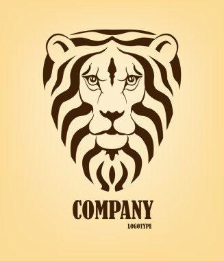aslan başı logo tasarım şablonu