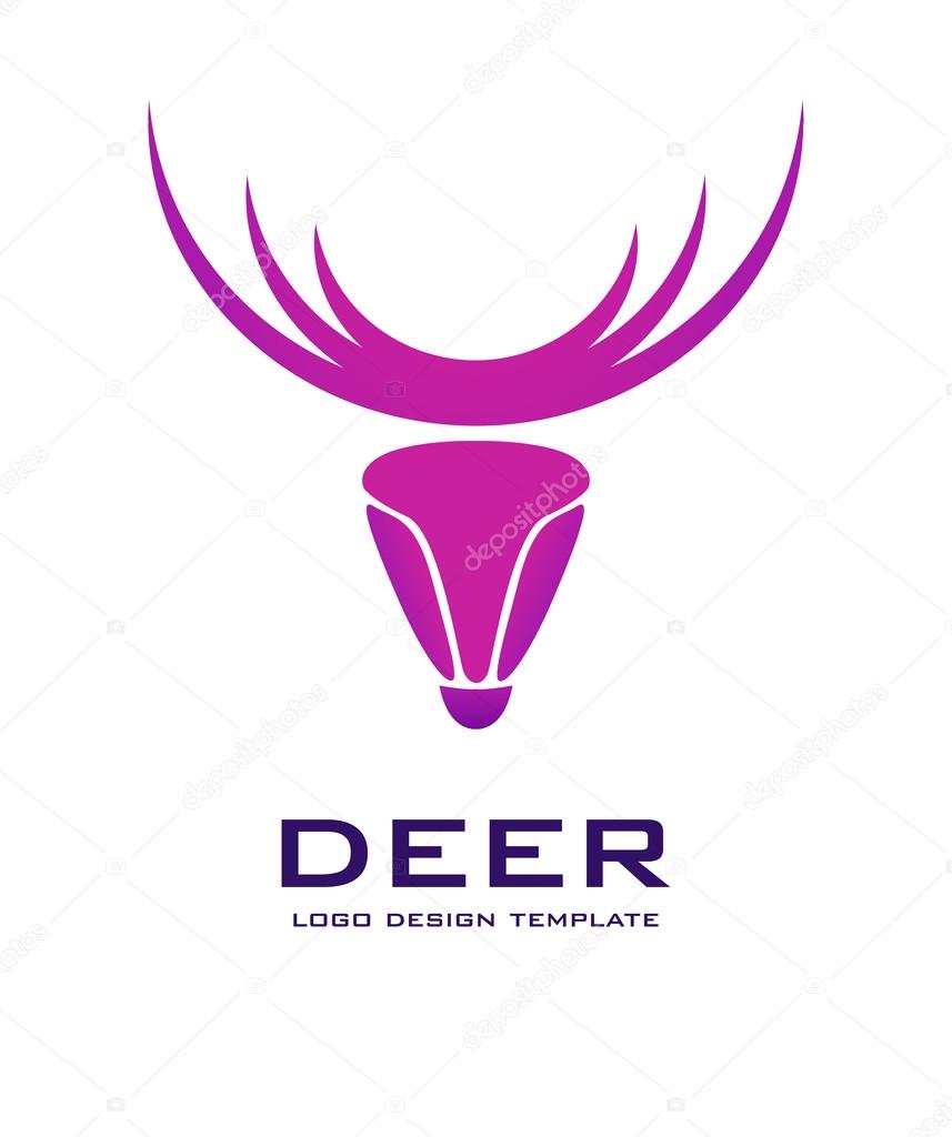 Deer head logo design template