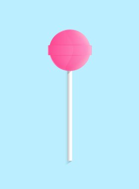 Parlak yuvarlak pembe lolipop