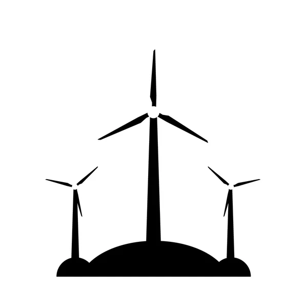 Tres molinos de viento. Icono — Vector de stock