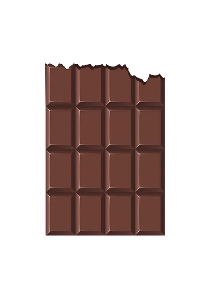 Barre de chocolat mordu. Vecteur — Image vectorielle