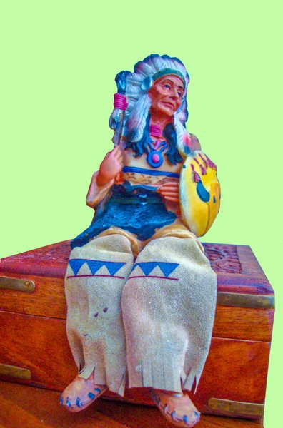 Świecidełko Ręcznie Robione Pamiątki Rdzenny Amerykański Indiański Wódz — Zdjęcie stockowe