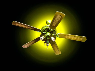       Tavan vantilatörü dört kanat dört lamba soğutma setabl hız orta yavaş                         