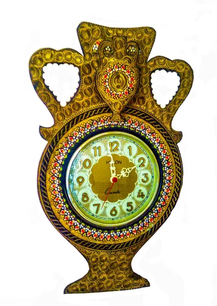 Zegar Ścienny Ręcznie Wykonane Orientalne Kubek Kształcie Godziny Minut Drugie — Zdjęcie stockowe