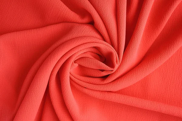 Orange Röd Textur Drapad Chiffong — Stockfoto