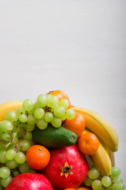 Lezzetli taze meyveler, fotokopi alanı. Düz yatıyordu.