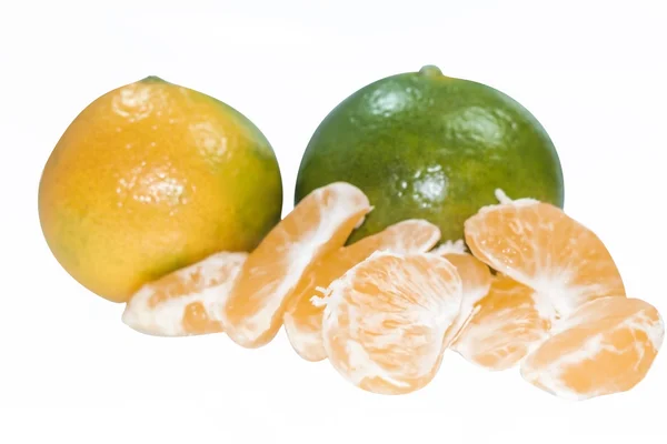 Mandarina verde y amarilla — Foto de Stock