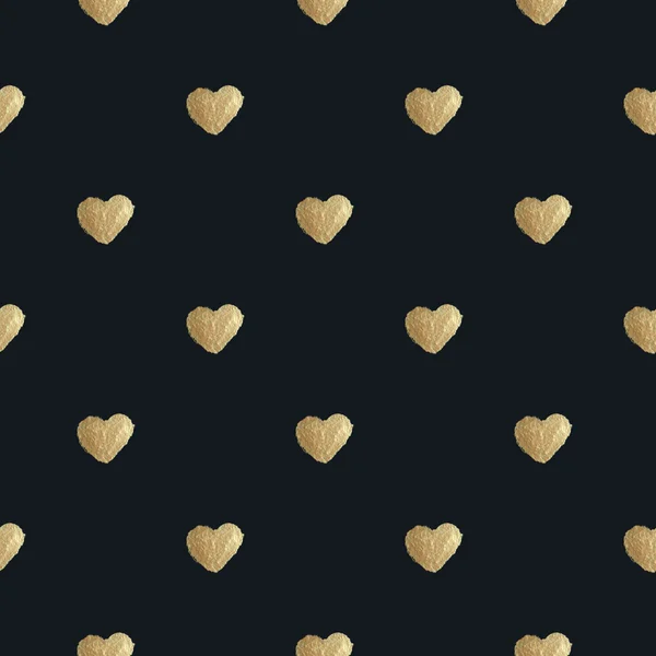 Heart background. Golden paint. Seamless pattern. — Stock Photo, Image