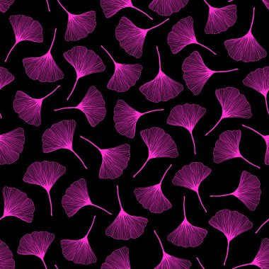 Soyut yaprak desen. Sorunsuz. Ginkgo yaprağı. 