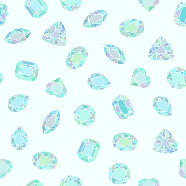 Diamond cut shapes. Seamless pattern. Heart, drop. — Stock Vector