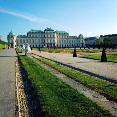 Belvedere Galeri ve Bahçe Viyana'da. Yaşlı fotoğraf