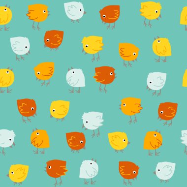 Renkli desen kuşlar ile. Sorunsuz. Elle çizilmiş.