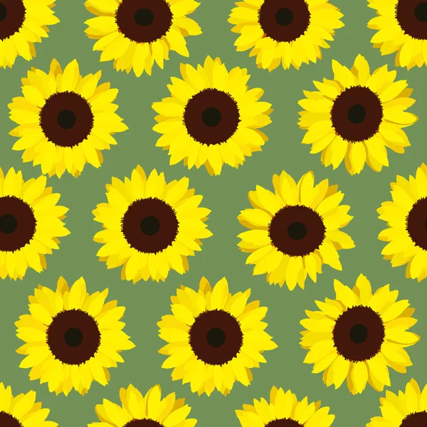 多彩的黄色向日葵。无缝模式. — 图库矢量图片