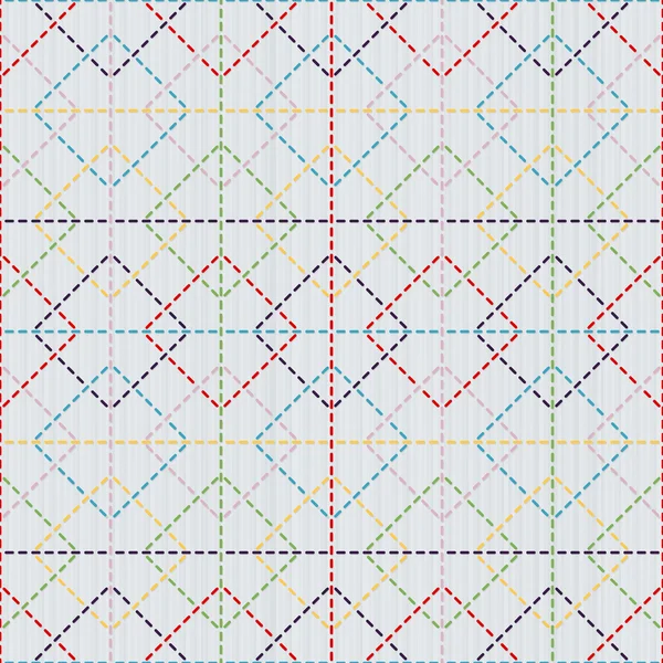 Japanese sashiko motif. Rhombs. Seamless pattern. — Stock Vector