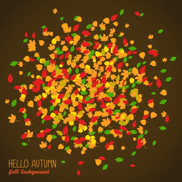 Hej hösten. Kopiera utrymme med fallande löv — Stock vektor