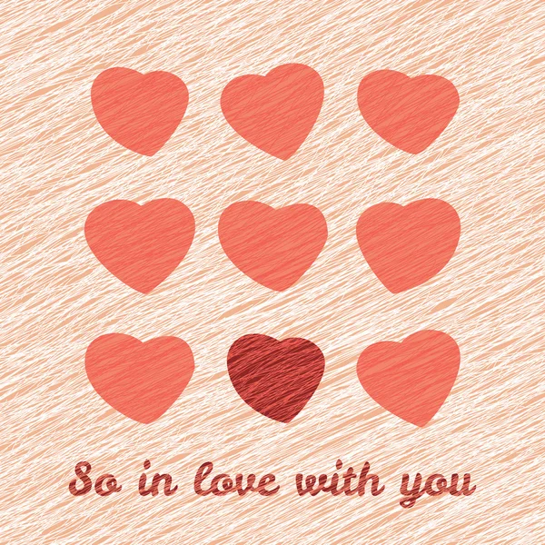 "so verliebt in dich" glückliche Valentinstag romantische Karte. — Stockvektor