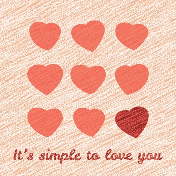 "It's simple to love you" Happy Valentine's dag Sweet briefkaart. — Stockvector