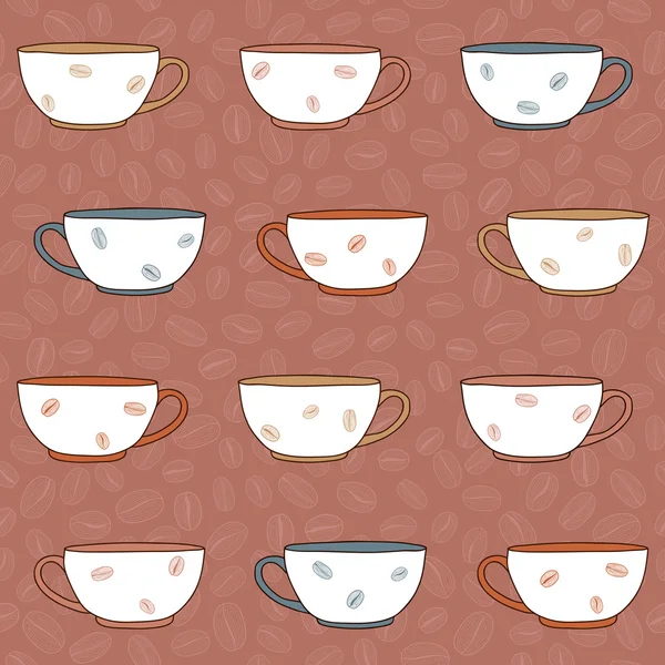 Tazas de café dibujadas a mano Ilustración . — Archivo Imágenes Vectoriales