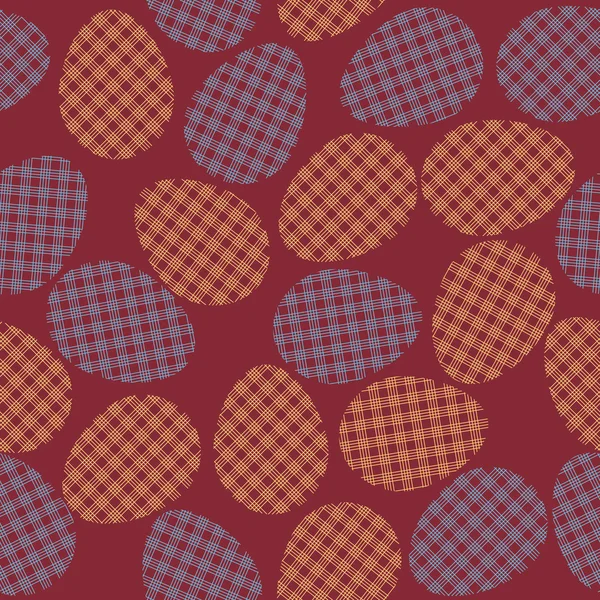 Œufs de Pâques avec ornement en tartan . — Image vectorielle