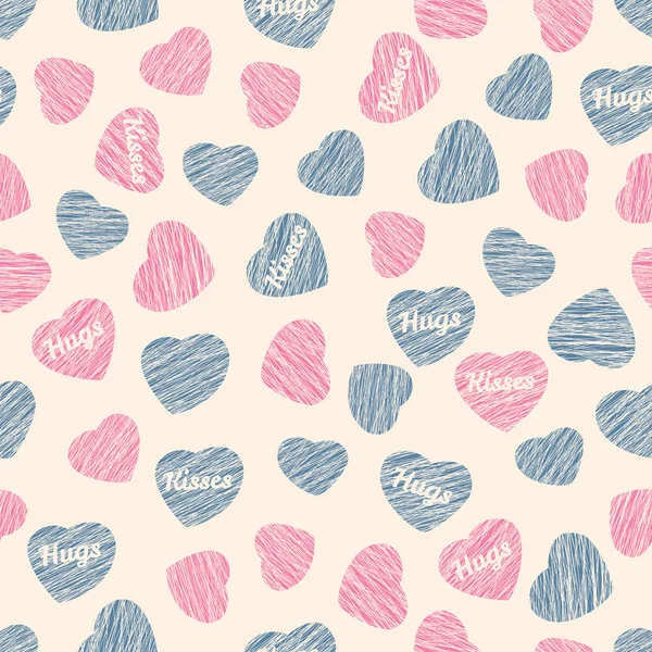 Seamless pattern with hearts — Stock Vector