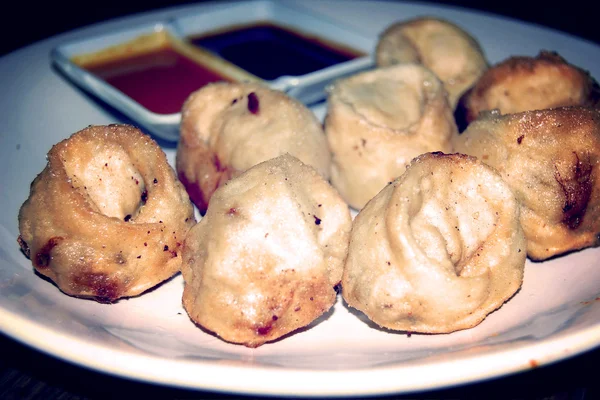 Fried chicken dumplings - vintage effect. — Stock Photo, Image