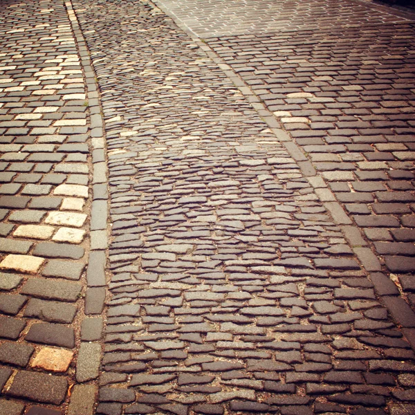 Cobblestone pavement of Edinburgh castle - vintage effect. — Stock Photo, Image