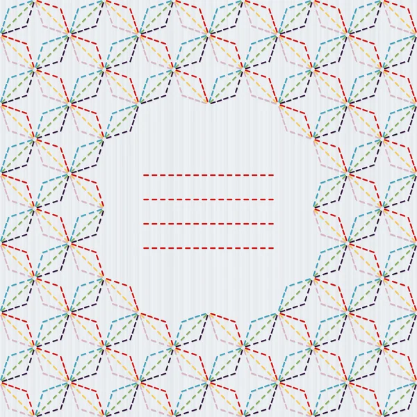 텍스트 프레임입니다. 전통적인 일본 자 수 장식 rhombs입니다. Sashiko 벡터 패턴. — 스톡 벡터