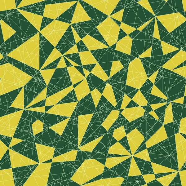 Abstrakt mosaikmönster med trianglar. Sömlös vektor mönster. Gröna färger. — Stock vektor