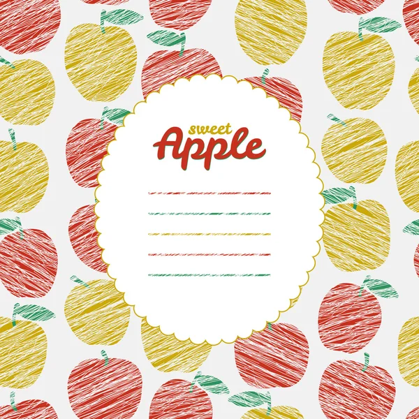 Repeating backdrop with scratched apples. — Stock Vector