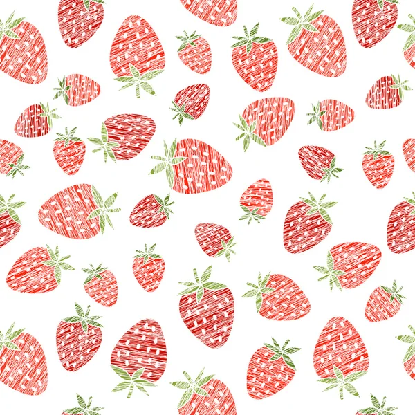 Sömlös strawberry textur, ändlösa berry bakgrund. Abstrakt bakgrund. — Stock vektor
