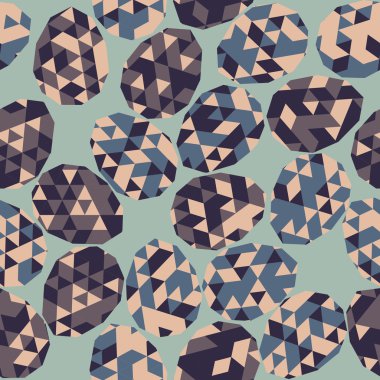 Paskalya dekorasyon. Paskalya yumurtaları düşük poligonal doku ile. Seamless modeli.