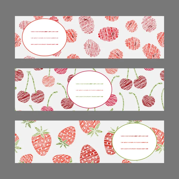 Harvest berries ornament banners. — Stock Vector