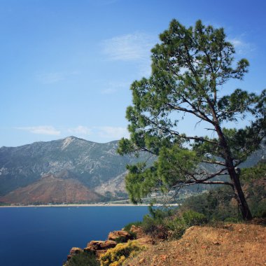Sazak Bay - retro etkisi doğru yoldan Adrasan Bay üzerinde göster.
