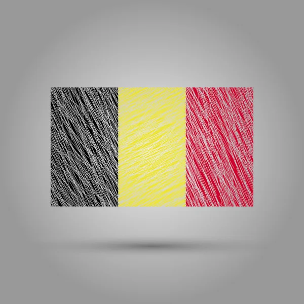 Drapeau de Belgique. Effet grunge léger . — Image vectorielle