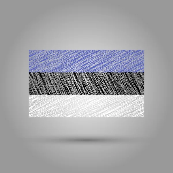 エストニアの旗。傷のテクスチャ. — ストックベクタ