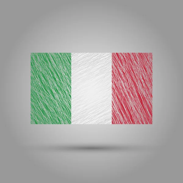 Flagge Italiens. zerkratzte Textur. — Stockvektor